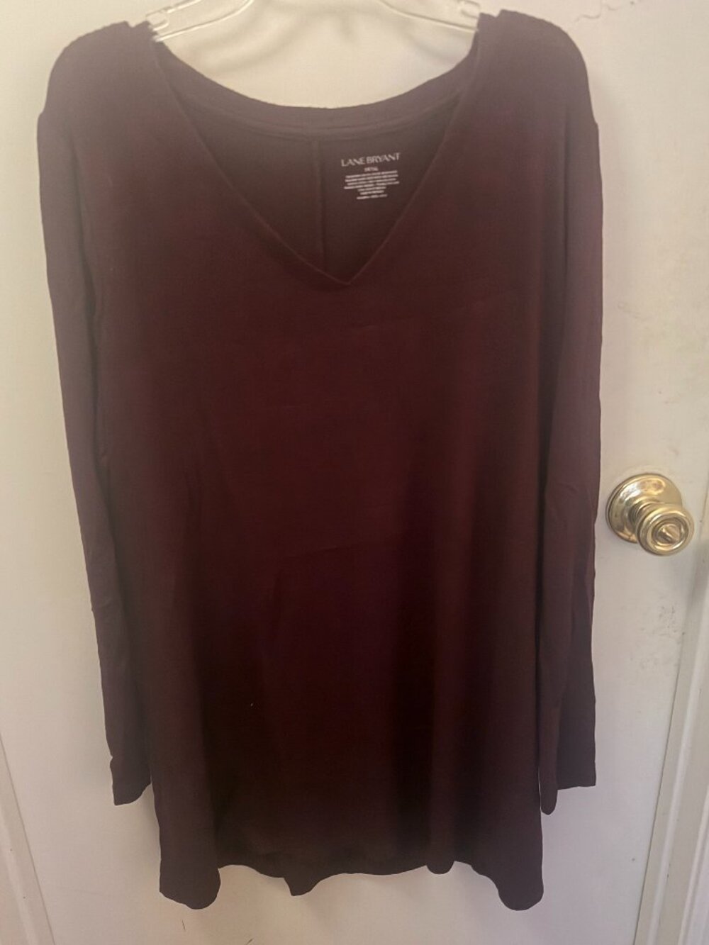 Lane Bryant Wine Long Sleeve Knit Tunic Top W 14-16 Whimsigoth Minimalist Grunge